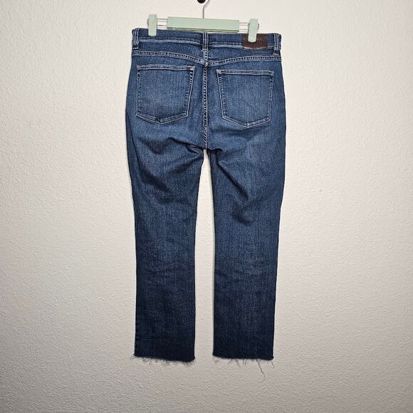 Lauren Ralph Lauren medium wash raw distressed hem straight leg jeans size 6 - Picture 4 of 4